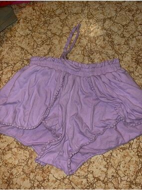 Women’s Purple Micro  Shorts  Beach Flowly Boho 3/5 Small